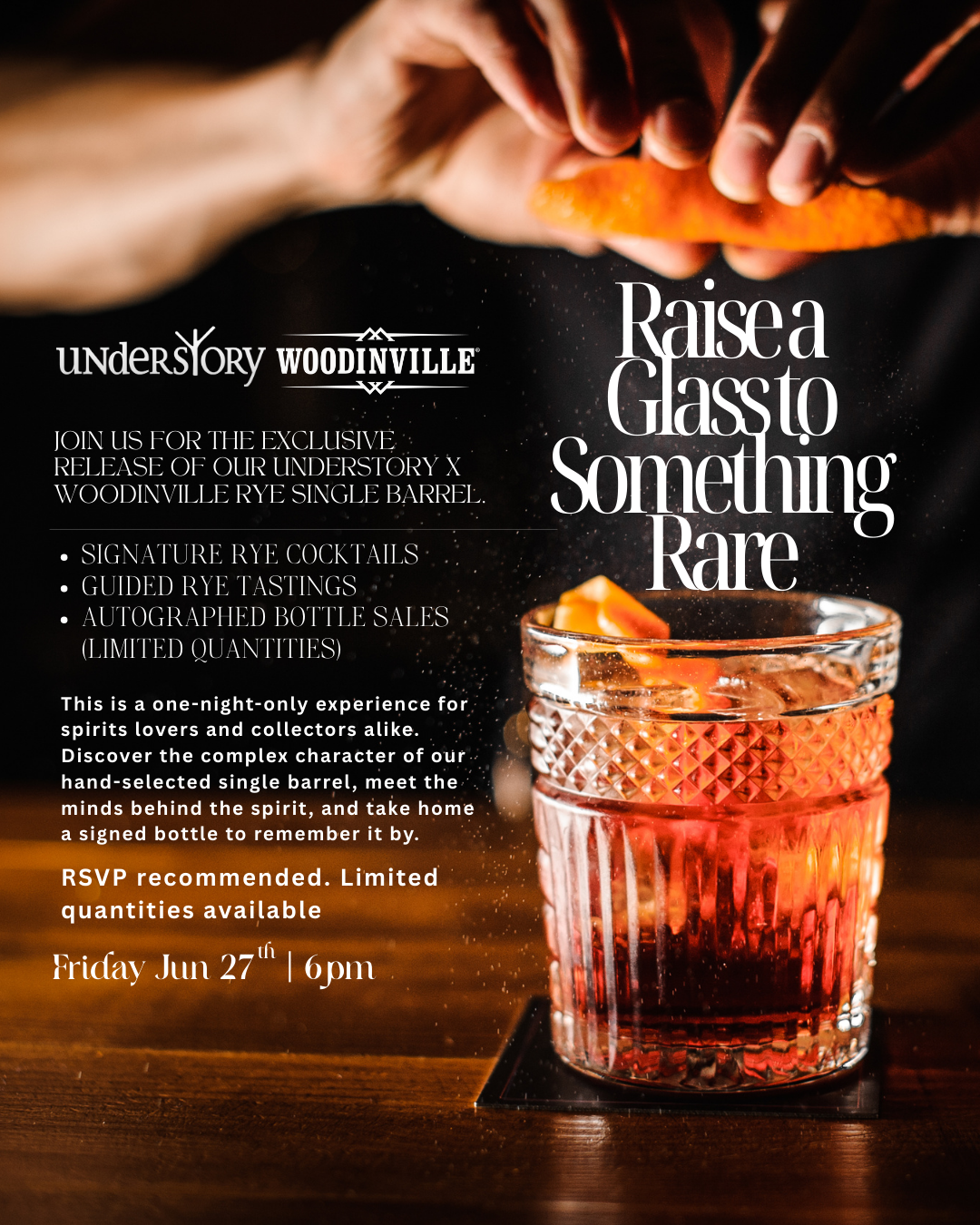 Raise a Glass to Something Rare: Understory x Woodinville Rye Release 7 San Diego whiskey tasting events
